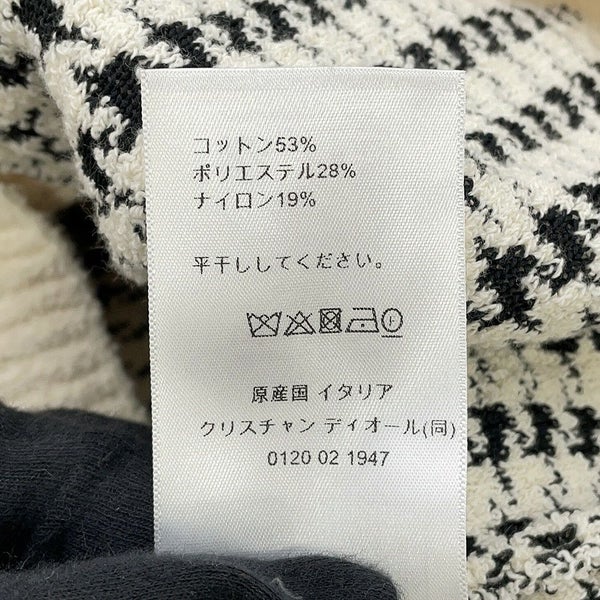 クリスチャン・ディオール ニット 千鳥格子 ツインセット アンサンブル レディースサイズ34 354W05AM324 トップス 白 黒