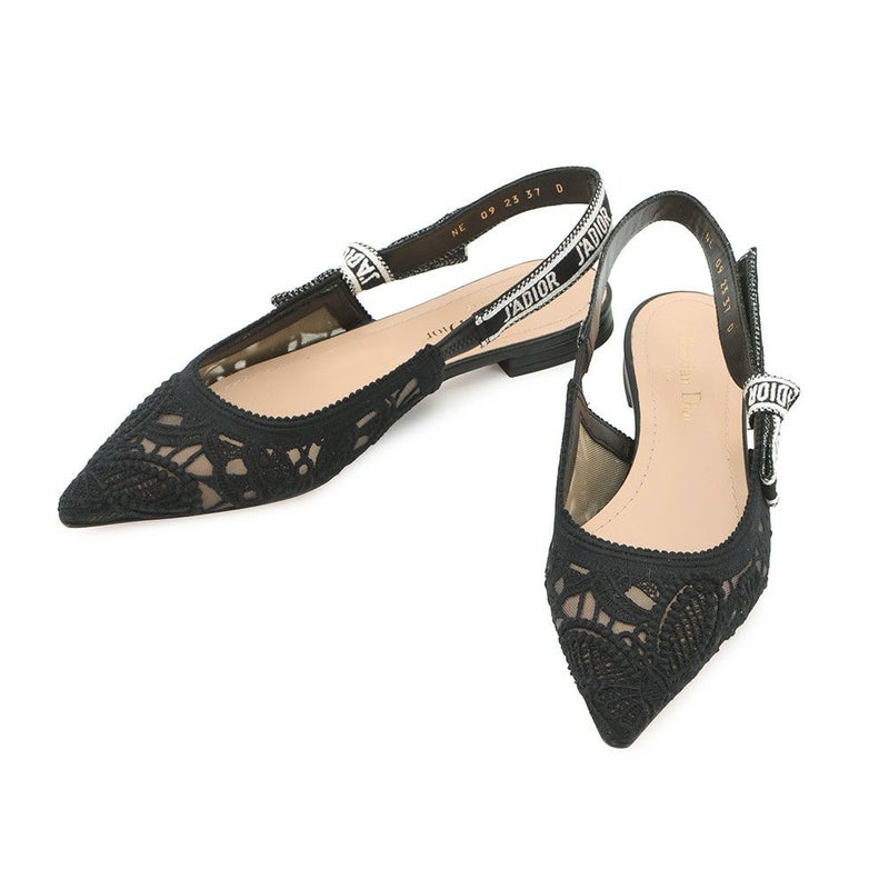 ディオール サンダル J'Adior スリングバックフラット レディースサイズ37 KDB745BMY Christian Dior 靴 黒