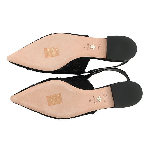 ディオール サンダル J'Adior スリングバックフラット レディースサイズ37 KDB745BMY Christian Dior 靴 黒