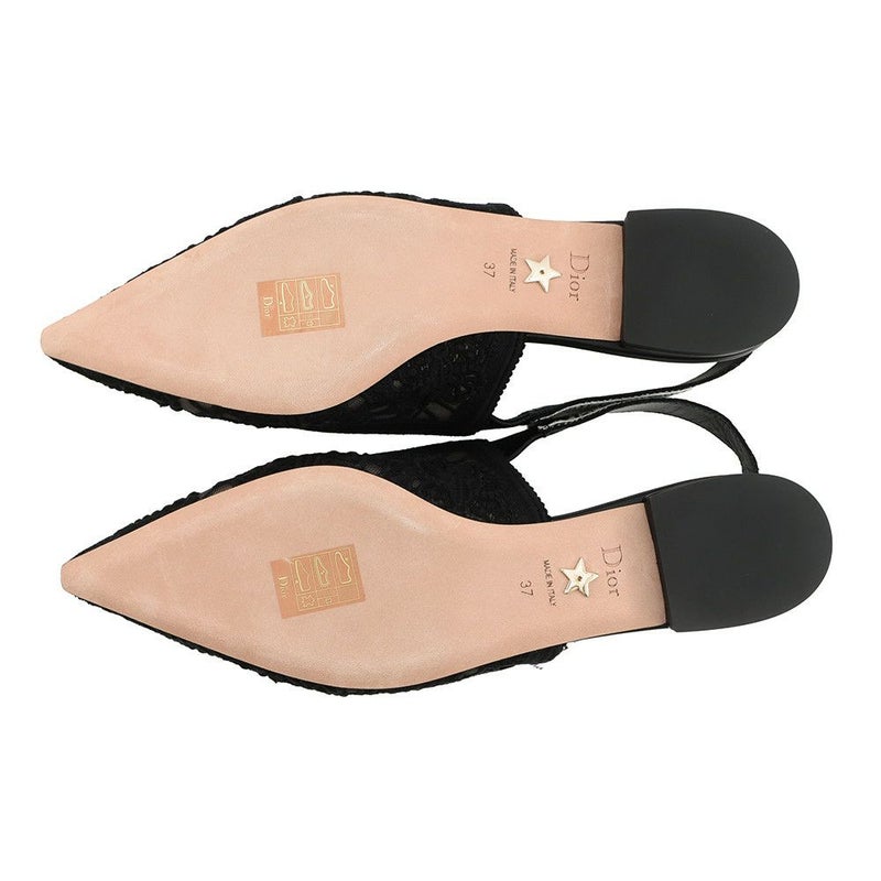 ディオール サンダル J'Adior スリングバックフラット レディースサイズ37 KDB745BMY Christian Dior 靴 黒