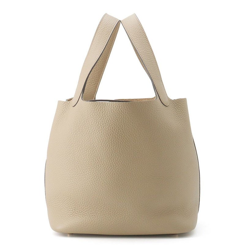 エルメス ハンドバッグ ピコタンロックMM ベージュマルファ/ゴールド金具 トリヨンクレマンス W刻印