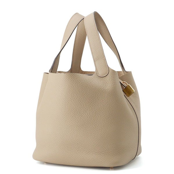 エルメス ハンドバッグ ピコタンロックMM ベージュマルファ/ゴールド金具 トリヨンクレマンス W刻印