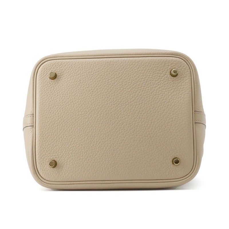 エルメス ハンドバッグ ピコタンロックMM ベージュマルファ/ゴールド金具 トリヨンクレマンス W刻印