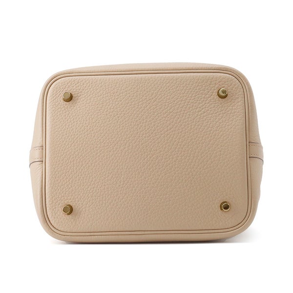 エルメス ハンドバッグ ピコタンロックMM ベージュマルファ/ゴールド金具 トリヨンクレマンス W刻印
