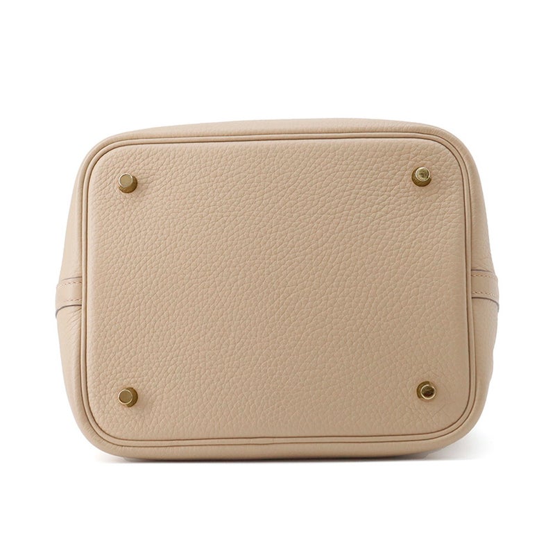 エルメス ハンドバッグ ピコタンロックMM ベージュマルファ/ゴールド金具 トリヨンクレマンス W刻印