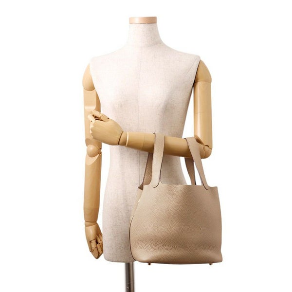エルメス ハンドバッグ ピコタンロックMM ベージュマルファ/ゴールド金具 トリヨンクレマンス W刻印