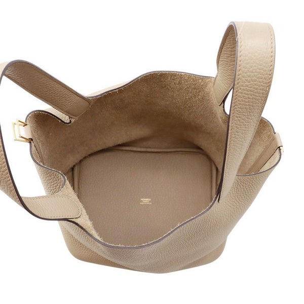 エルメス ハンドバッグ ピコタンロックMM ベージュマルファ/ゴールド金具 トリヨンクレマンス W刻印