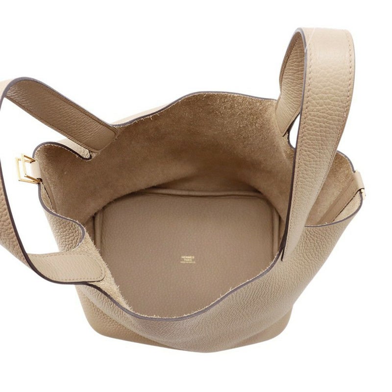 エルメス ハンドバッグ ピコタンロックMM ベージュマルファ/ゴールド金具 トリヨンクレマンス W刻印