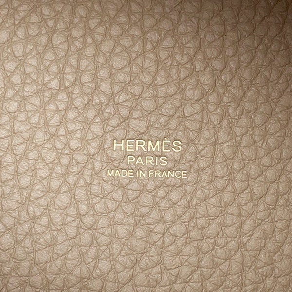 エルメス ハンドバッグ ピコタンロックMM ベージュマルファ/ゴールド金具 トリヨンクレマンス W刻印