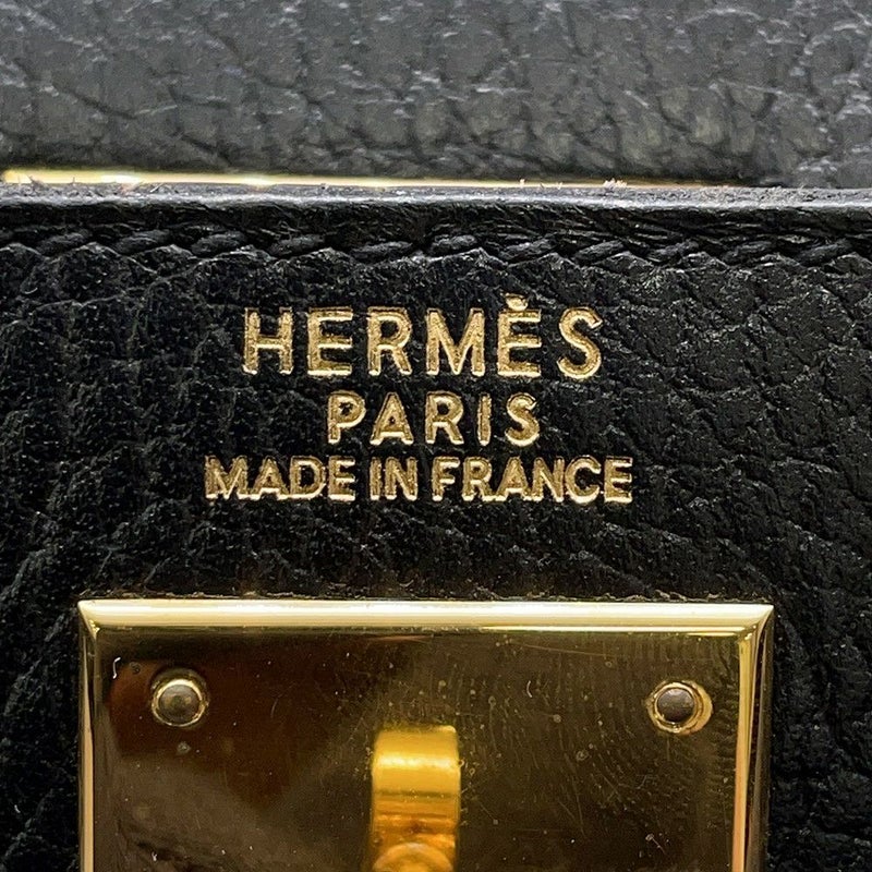 エルメス ハンドバッグ ケリー32 外縫いブラック/ゴールド金具 アルデンヌ 〇Z刻印 ２wayショルダー 黒