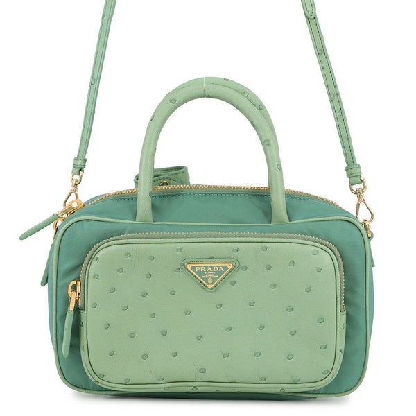 プラダ ハンドバッグ Re-Nylon トップハンドルバッグ オーストリッチ ナイロン 1BB106 PRADA 2way