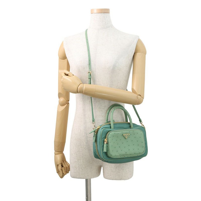 プラダ ハンドバッグ Re-Nylon トップハンドルバッグ オーストリッチ ナイロン 1BB106 PRADA 2way