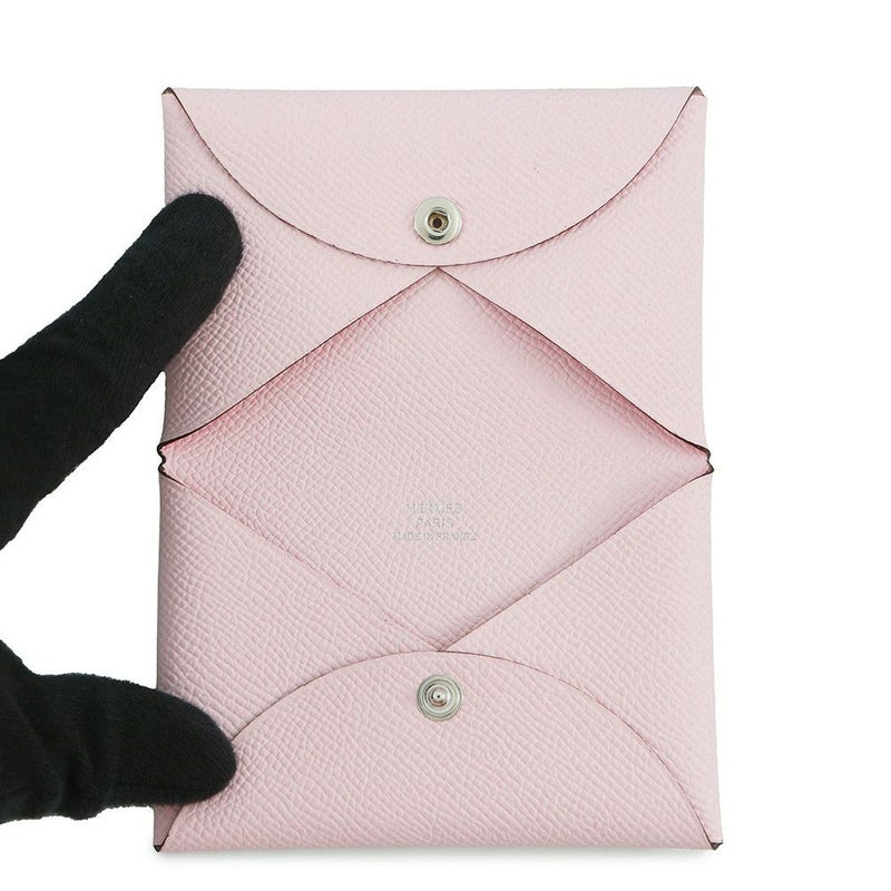 エルメス カードケース カルヴィ ローズダーリン エプソン K刻印 HERMES 名刺入れ