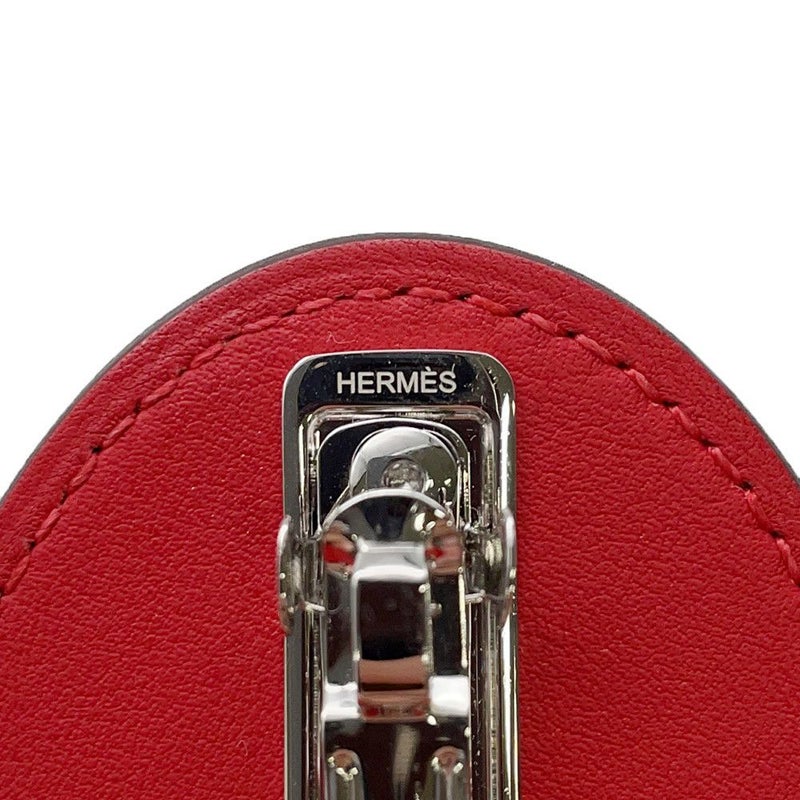 エルメス バレッタ エブリンPM ルージュ・ラデュー/シルバー金具 スイフト HERMES ヘアアクセサリー