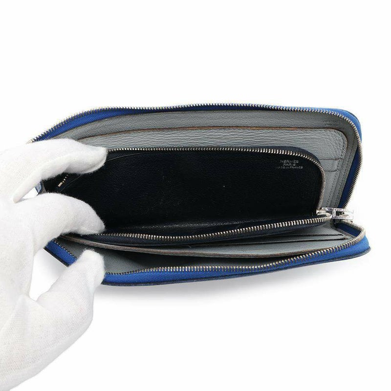 エルメス 長財布 リミックス コンバイン ブルーエレクトリック/ブルーインディゴ/シルバー金具 エプソン D刻印