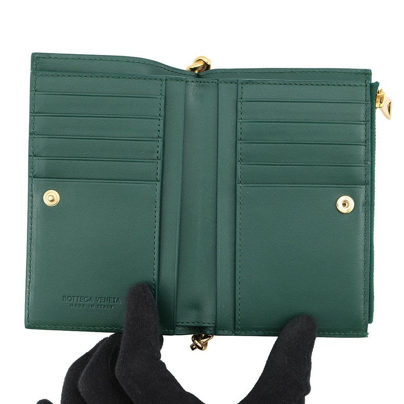 ボッテガヴェネタ 二つ折り財布 ソルスティス ミディアム レザー 806078 BOTTEGA VENETA 財布