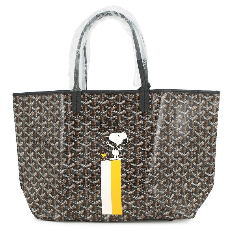 ゴヤール トートバッグ サンルイ マーカージュ スヌーピー PM PVC レザー GOYARD 黒