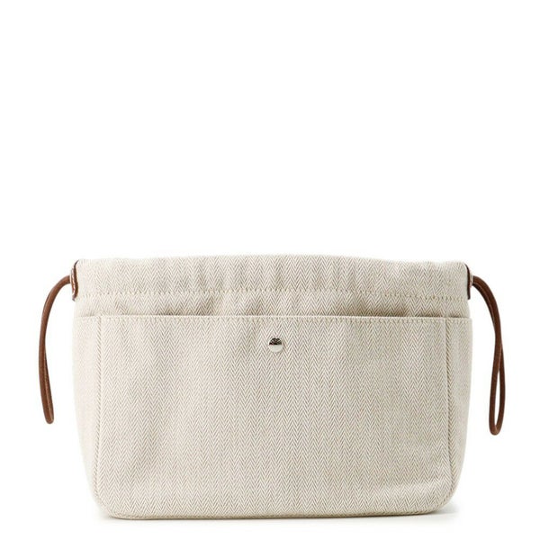 エルメス ポーチ フールビ20 ナチュラル/ォーヴ/シルバー金具 トワルシェブロン/バレニア B刻印 バッグインバッグ