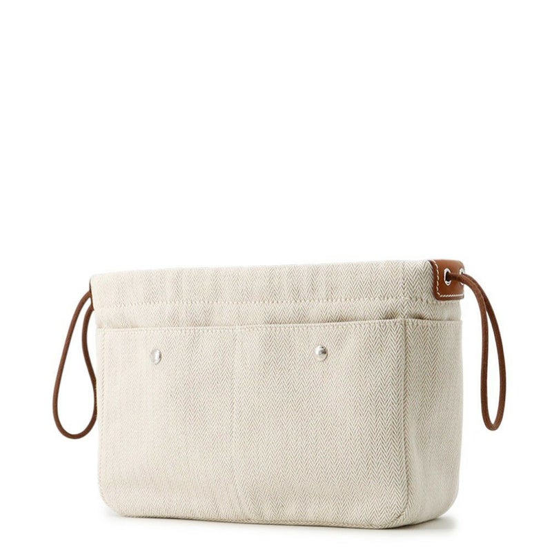 エルメス ポーチ フールビ20 ナチュラル/ォーヴ/シルバー金具 トワルシェブロン/バレニア B刻印 バッグインバッグ