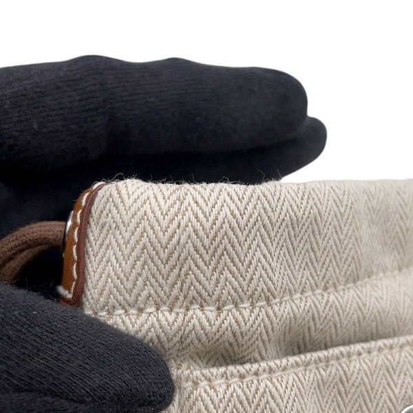 エルメス ポーチ フールビ20 ナチュラル/ォーヴ/シルバー金具 トワルシェブロン/バレニア B刻印 バッグインバッグ