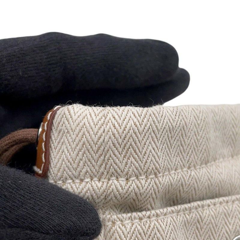 エルメス ポーチ フールビ20 ナチュラル/ォーヴ/シルバー金具 トワルシェブロン/バレニア B刻印 バッグインバッグ