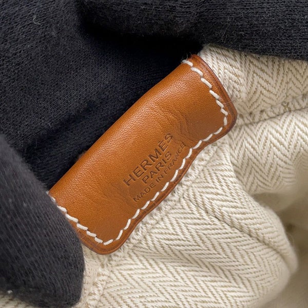 エルメス ポーチ フールビ20 ナチュラル/ォーヴ/シルバー金具 トワルシェブロン/バレニア B刻印 バッグインバッグ