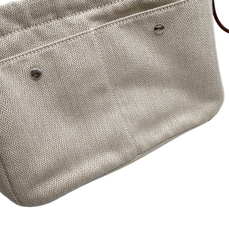 エルメス ポーチ フールビ20 ナチュラル/ォーヴ/シルバー金具 トワルシェブロン/バレニア B刻印 バッグインバッグ