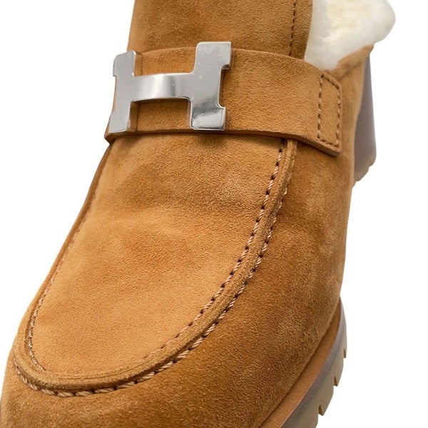 エルメス ミュール フロール 60 シェーブルベロア/シープスキン レディースサイズ37 HERMES サンダル