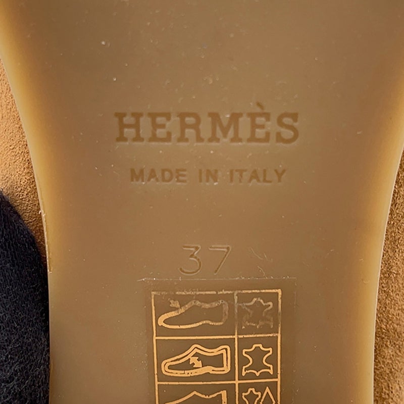 エルメス ミュール フロール 60 シェーブルベロア/シープスキン レディースサイズ37 HERMES サンダル
