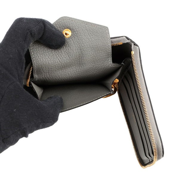 エルメス 二つ折り財布 ジップアンゴー2 シェーヌダンクル グリメイヤー/ゴールド金具 エバーカラー W刻印 財布