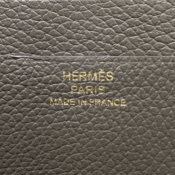 エルメス 二つ折り財布 ジップアンゴー2 シェーヌダンクル グリメイヤー/ゴールド金具 エバーカラー W刻印 財布