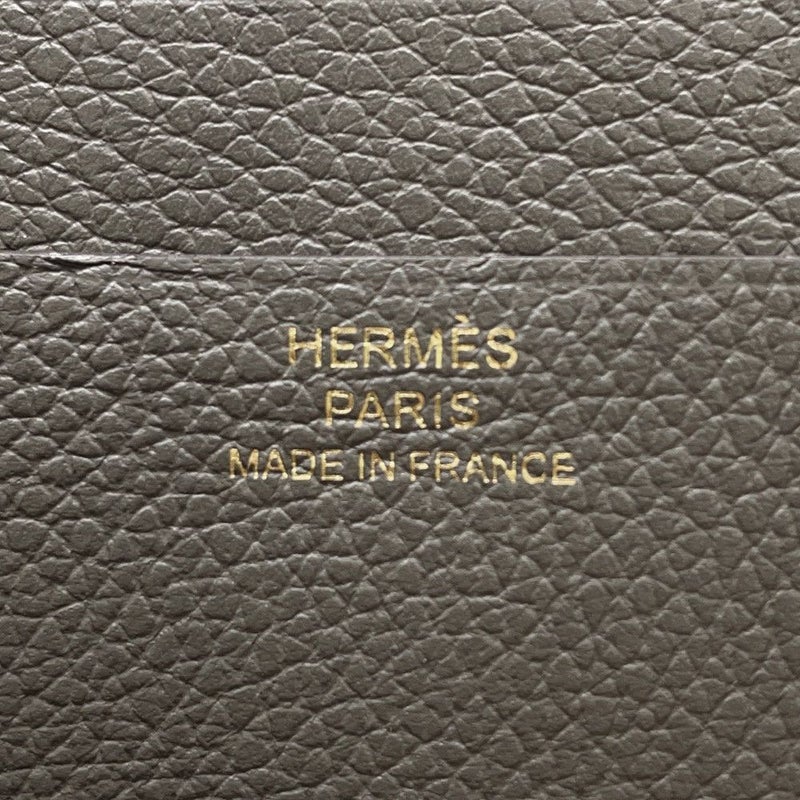 エルメス 二つ折り財布 ジップアンゴー2 シェーヌダンクル グリメイヤー/ゴールド金具 エバーカラー W刻印 財布