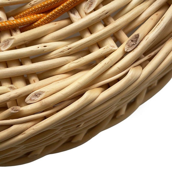 エルメス ラウンドトレー オズレ・カラー PM ジョーヌ・ドール  柳/スイフト/ガラス HERMES トレー