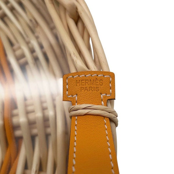 エルメス ラウンドトレー オズレ・カラー PM ジョーヌ・ドール  柳/スイフト/ガラス HERMES トレー