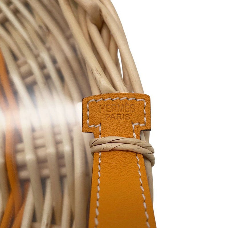 エルメス ラウンドトレー オズレ・カラー PM ジョーヌ・ドール  柳/スイフト/ガラス HERMES トレー