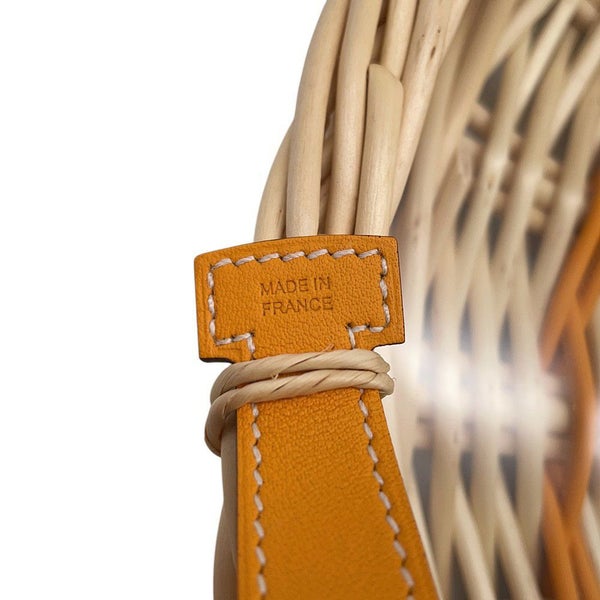 エルメス ラウンドトレー オズレ・カラー PM ジョーヌ・ドール  柳/スイフト/ガラス HERMES トレー