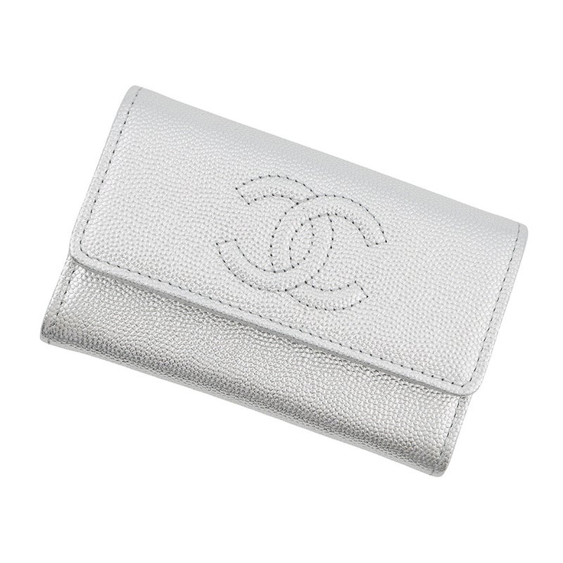 シャネル カードケース ココマーク メタリック キャビアスキン AP4705 CHANEL 名刺入れ