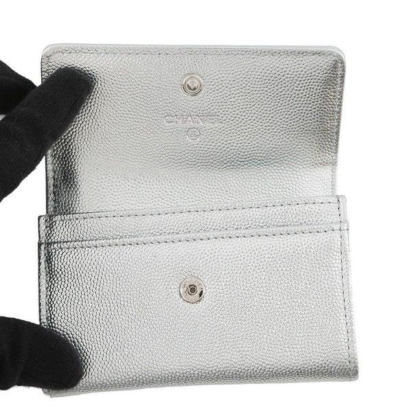 シャネル カードケース ココマーク メタリック キャビアスキン AP4705 CHANEL 名刺入れ