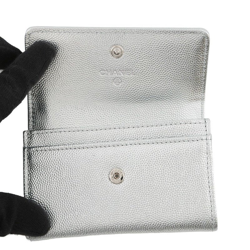 シャネル カードケース ココマーク メタリック キャビアスキン AP4705 CHANEL 名刺入れ