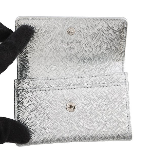 シャネル カードケース ココマーク メタリック キャビアスキン AP4705 CHANEL 名刺入れ