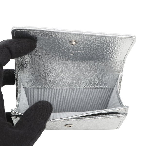 シャネル カードケース ココマーク メタリック キャビアスキン AP4705 CHANEL 名刺入れ