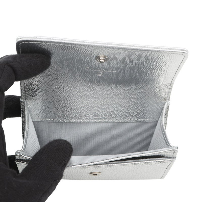 シャネル カードケース ココマーク メタリック キャビアスキン AP4705 CHANEL 名刺入れ