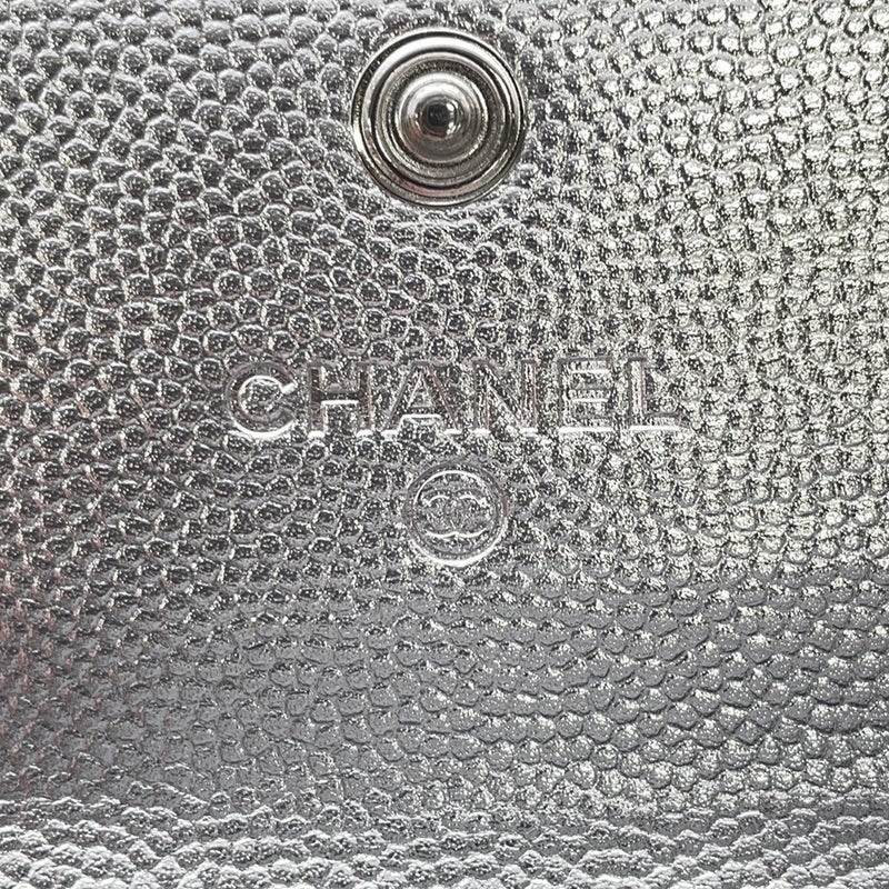 シャネル カードケース ココマーク メタリック キャビアスキン AP4705 CHANEL 名刺入れ