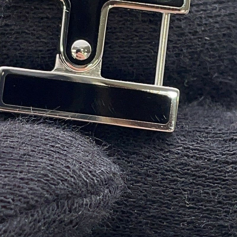 エルメス ピアス シングル H ブラック/シルバー金具 HERMES アクセサリー 片耳 黒