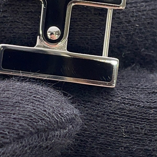 エルメス ピアス シングル H ブラック/シルバー金具 HERMES アクセサリー 片耳 黒