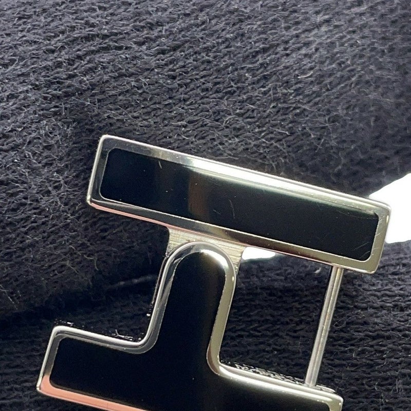 エルメス ピアス シングル H ブラック/シルバー金具 HERMES アクセサリー 片耳 黒