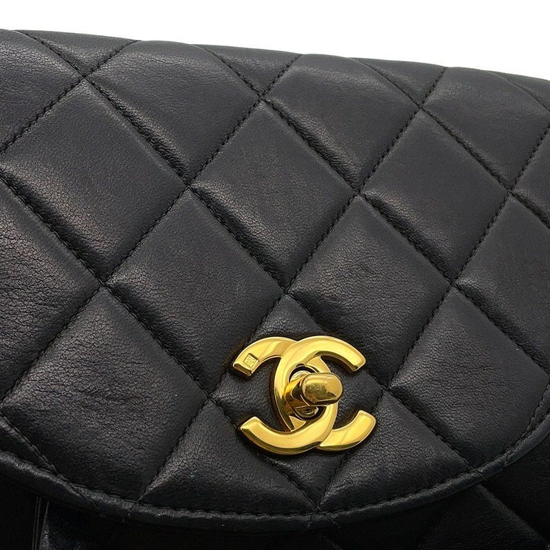 シャネル リュック ココマーク マトラッセ チェーンショルダー ラムスキン A10177 CHANEL バッグ バックパック 黒