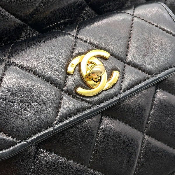 シャネル リュック ココマーク マトラッセ チェーンショルダー ラムスキン A10177 CHANEL バッグ バックパック 黒