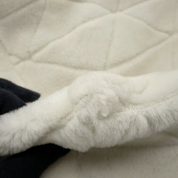 プラダ トートバッグ トライアングルロゴ ムートン 1BG130V PRADA ポーチ付き 白