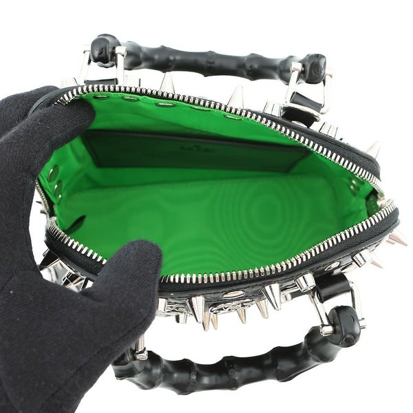 グッチ ハンドバッグ ダイアナ バンブー ズタッズ ミニ レザー/メタル 715775 GUCCI 2wayショルダーバッグ 黒